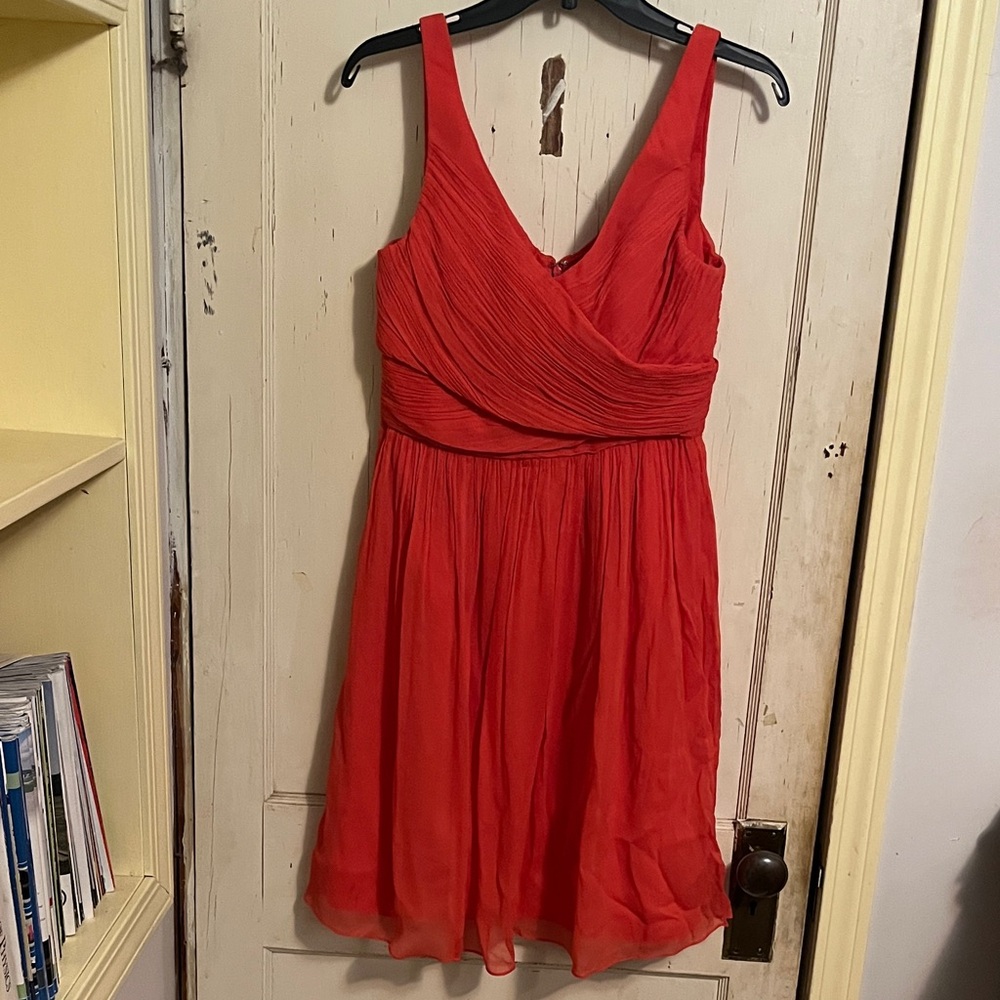 J. Crew Vibrant Red/ Orange Mini Dress